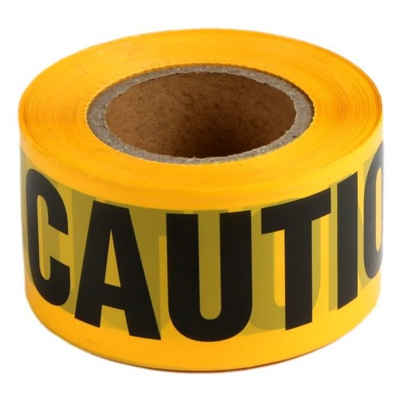 Yellow CAUTION Barricade Tape, 3" Wide Single Pack One Roll Construction Ready - Picture 1 of 3